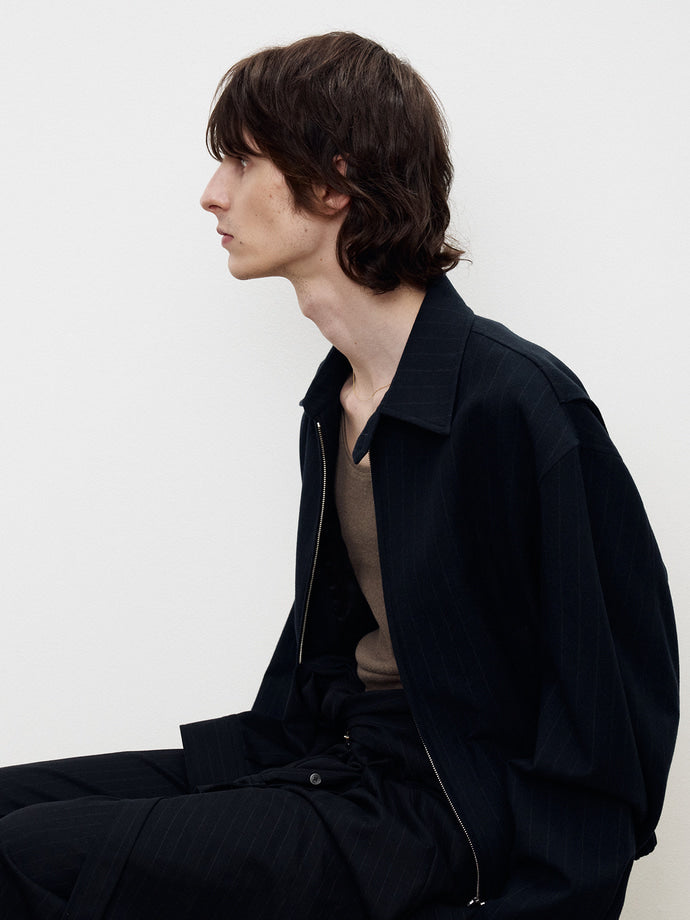 Tonywack - Virgin Wool French Blouson (Navy Stripe) product image 7 | TRAB K-Fashion Australia