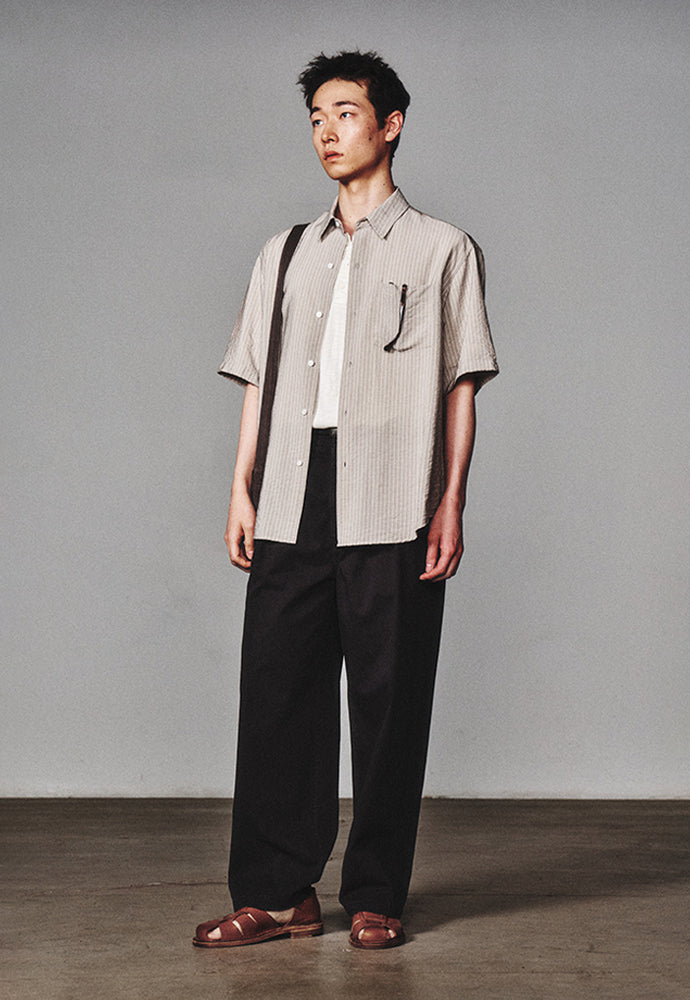Art if acts - Wrinkle Rayon Half Shirt (Moss Beige) product image 3 | TRAB K-Fashion Australia