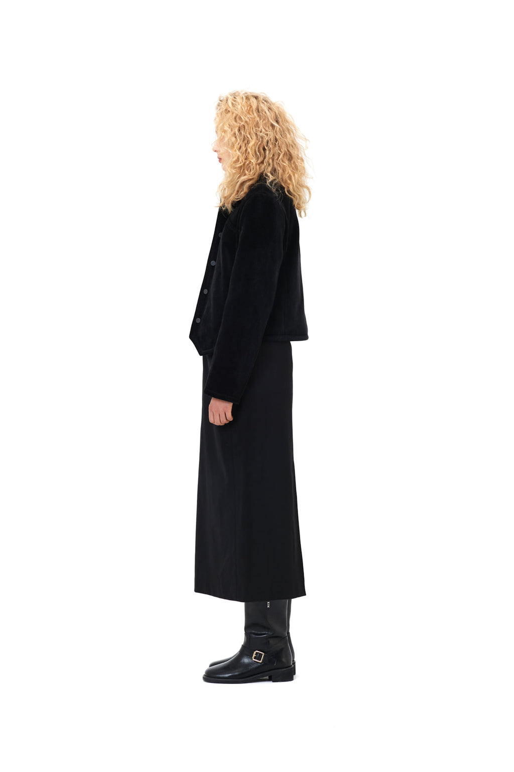 Matin Kim - Diagonal Detail Long Skirt (Black) product image 6 | TRAB K-Fashion Australia
