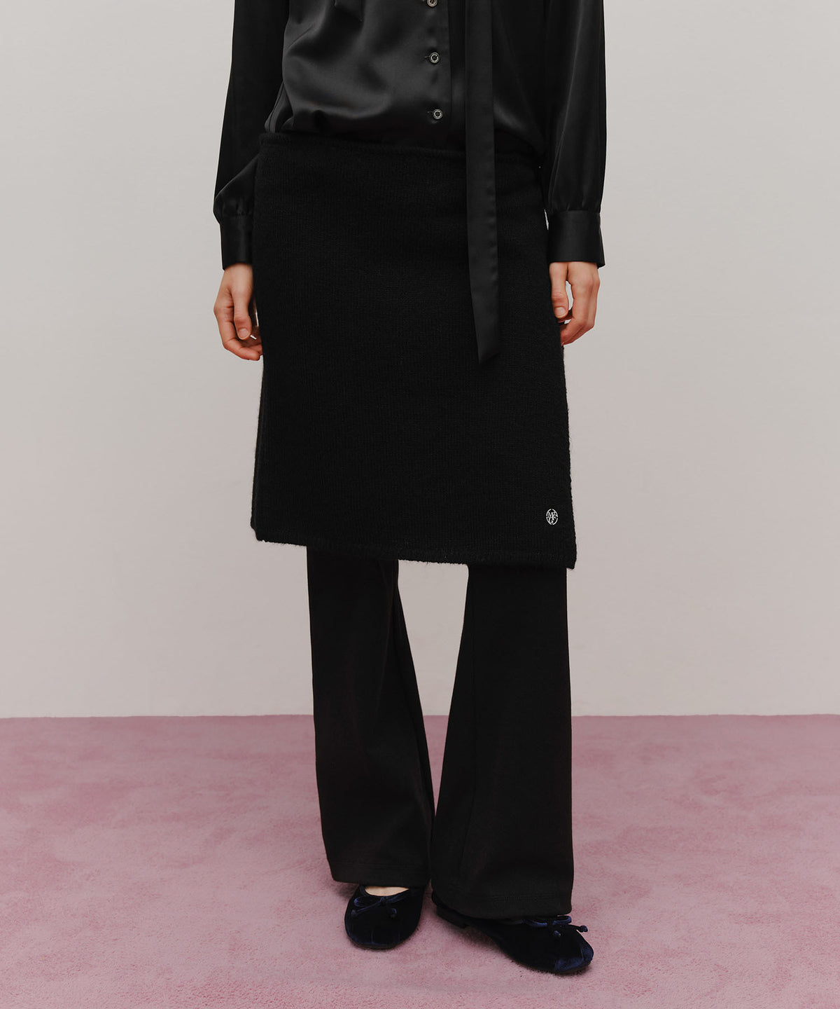Marithe & Francois Girbaud - Knit Layered Skirt (Black) product image 1 | TRAB K-Fashion Australia