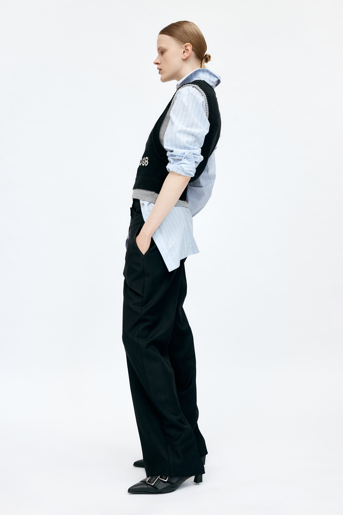 Andersson Bell - Crossover Wrap Tailored Trouser (Black) product image 7 | TRAB K-Fashion Australia