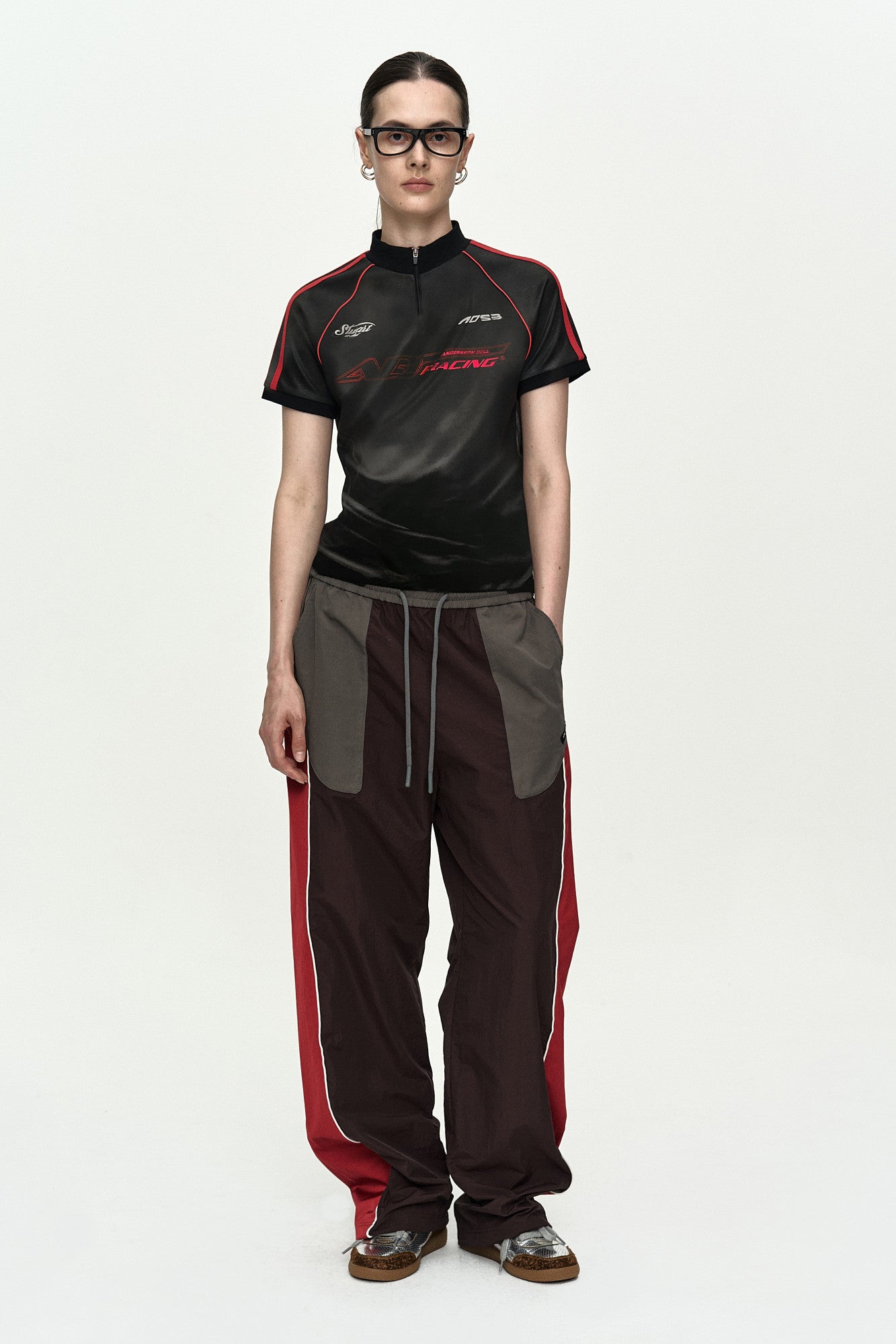 Andersson Bell - Printed Racing Zip-Up Top (Black) product image 2 | TRAB K-Fashion Australia