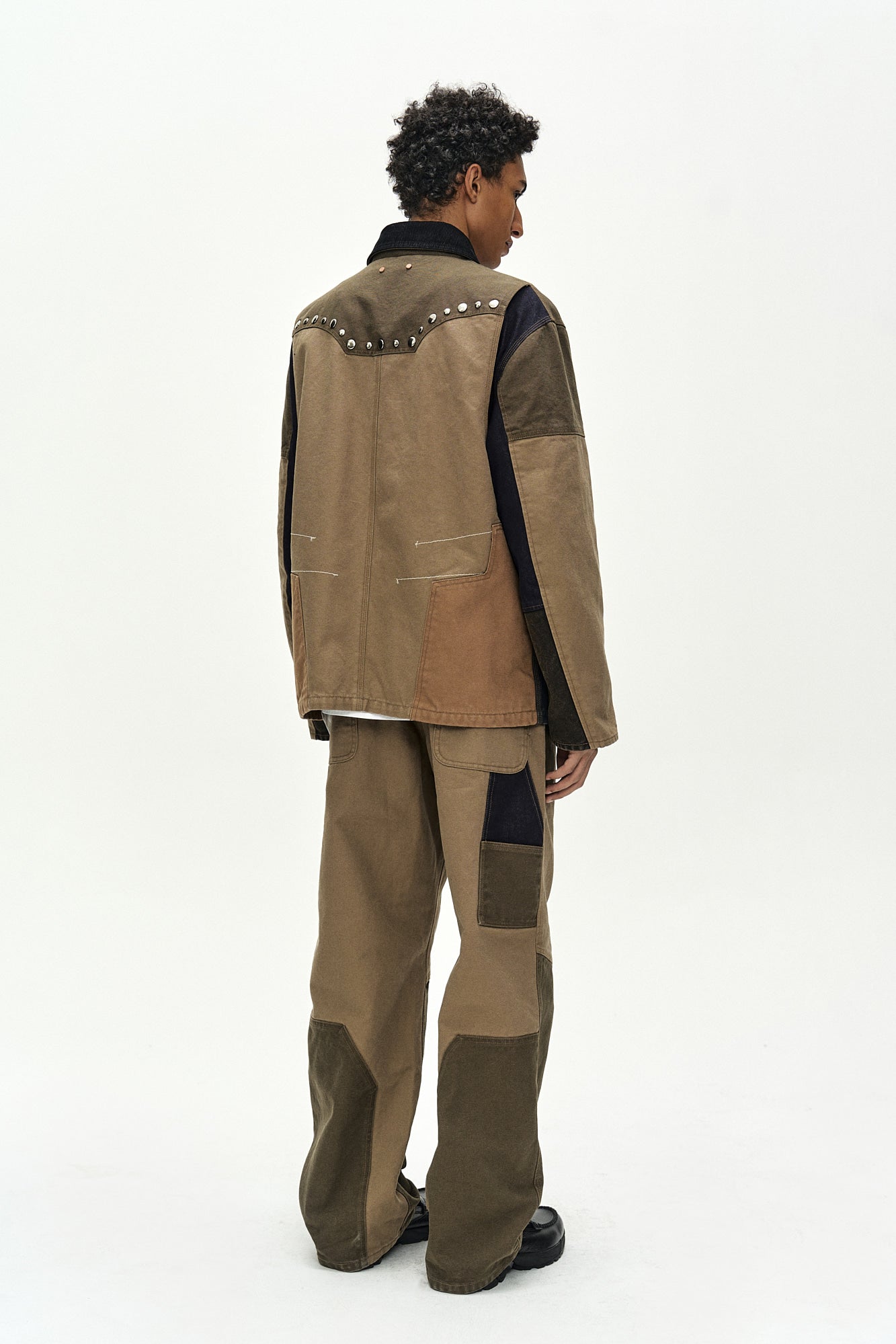 Andersson Bell - Austin Patchwork Washed Wide-Leg Jeans (khaki) (Khaki) product image 11 | TRAB K-Fashion Australia
