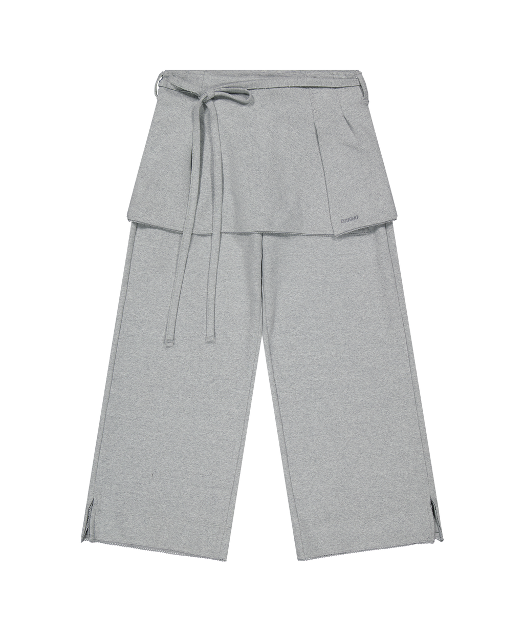 Coyseio - Soft Cropped Skirt Pants (Melange Grey) product image 1 | TRAB K-Fashion Australia