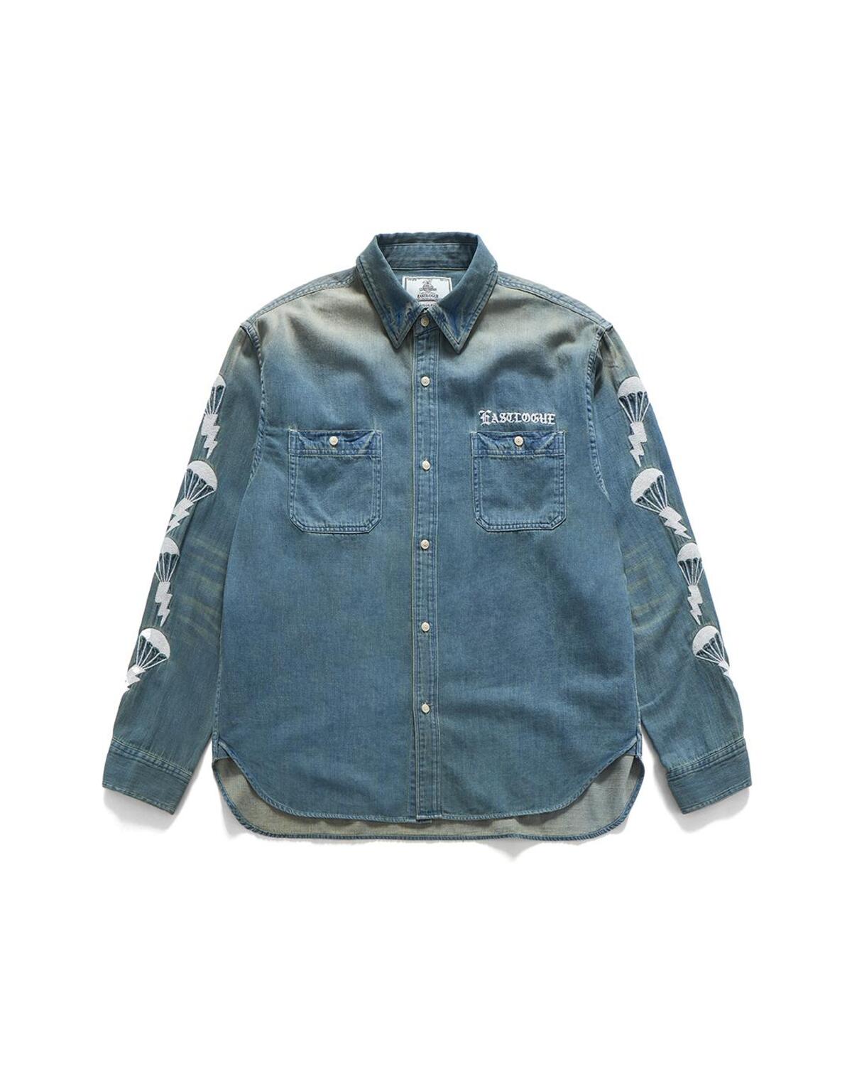 Eastlogue - Embroidered Chambray Work Shirts (Chambray Blue) product image 1 | TRAB K-Fashion Australia