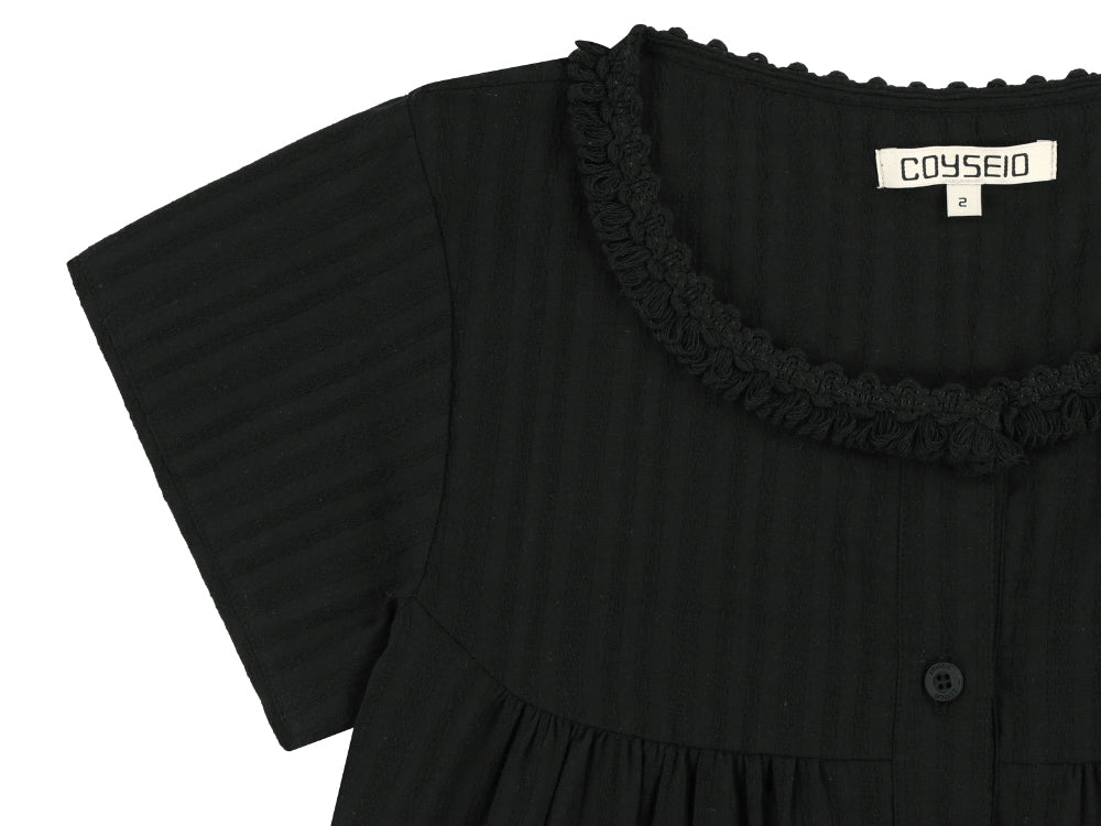 Coyseio - Fringe Shirring Blouse (Black) product image 17 | TRAB K-Fashion Australia