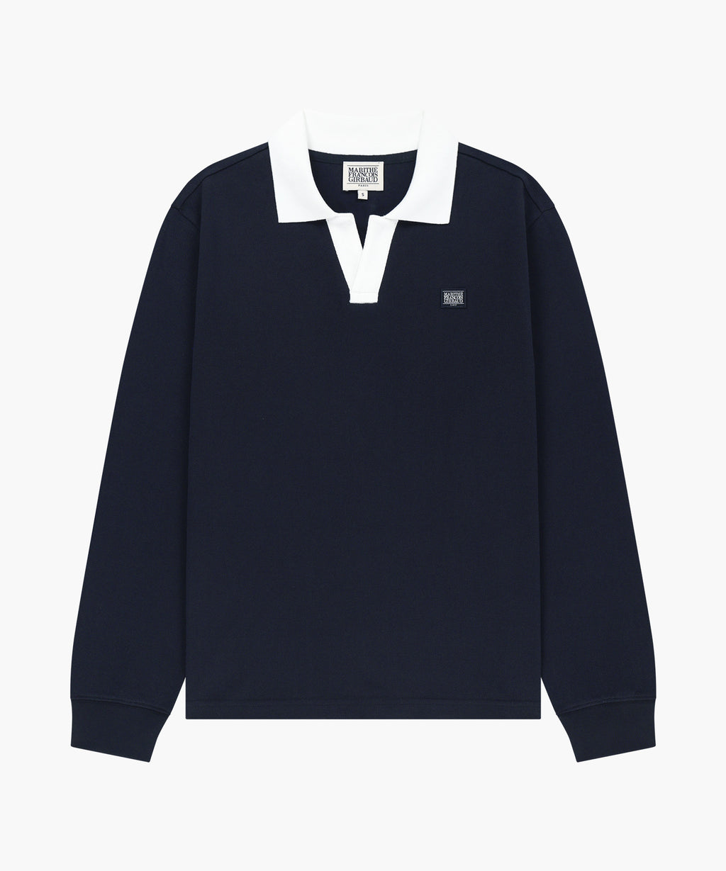 Marithe & Francois Girbaud - Collar Pique Long Sleeve Tee (Navy) product image 5 | TRAB K-Fashion Australia