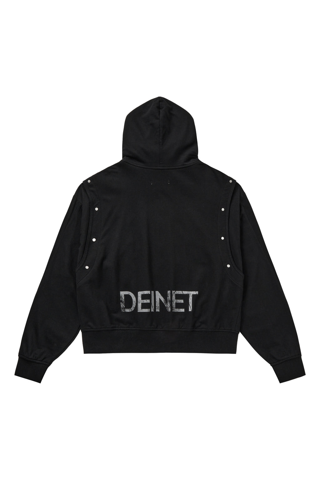 Deinet - Metal Detail Hood Zip Up (Black) product image 2 | TRAB K-Fashion Australia