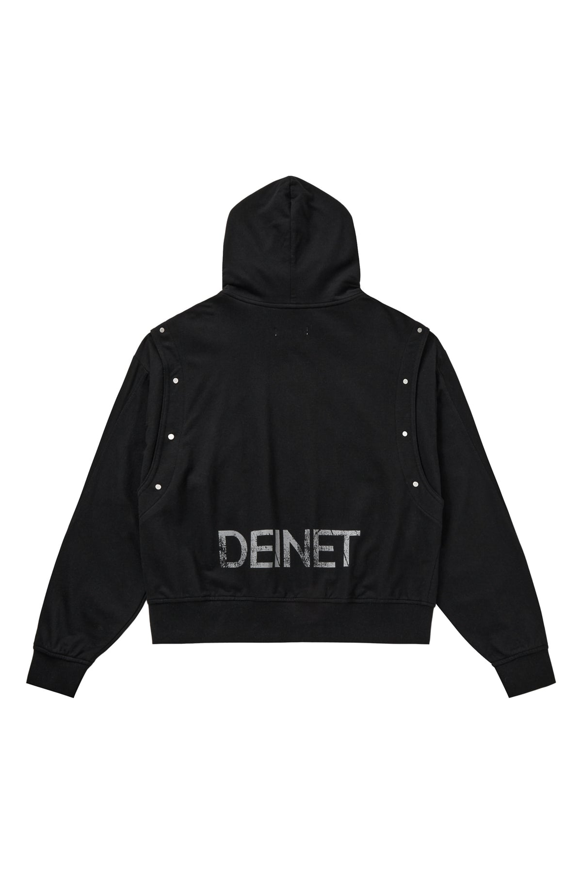 Deinet - Metal Detail Hood Zip Up (Black) product image 2 | TRAB K-Fashion Australia