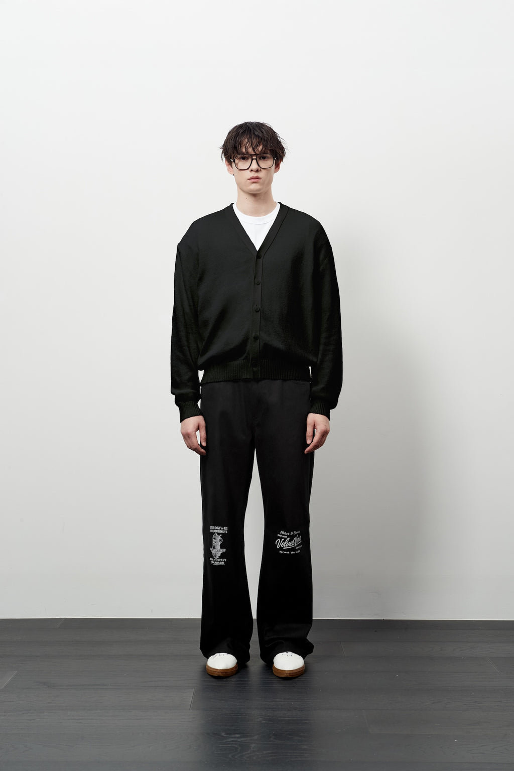 Stu - V- Neck Light Cardigan (Black) product image 1 | TRAB K-Fashion Australia