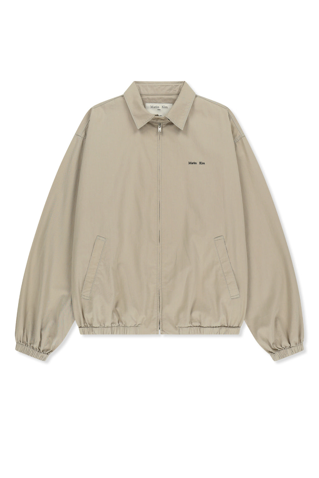 Matin Kim - Small Logo Cotton Zip Up Jumper (Light Beige) product image 1 | TRAB K-Fashion Australia