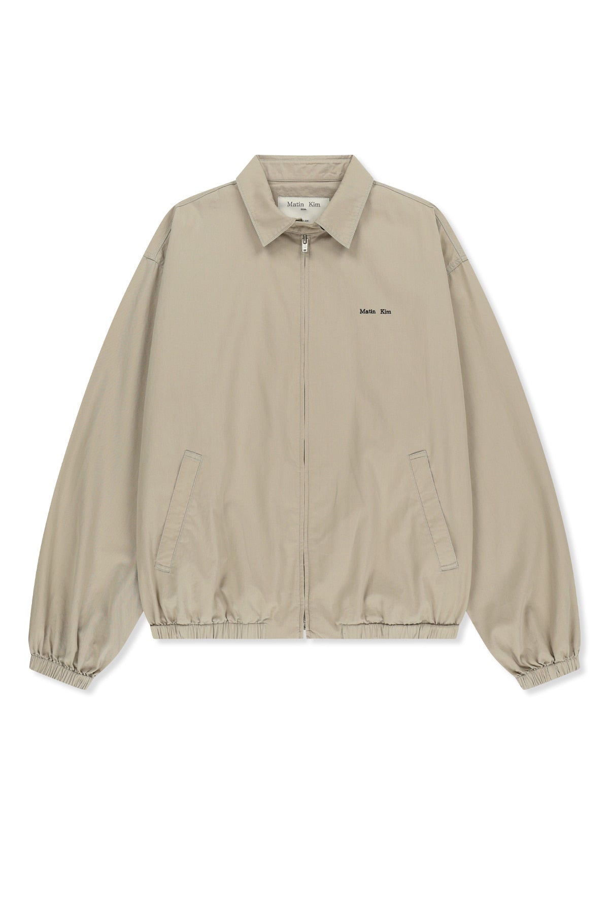 Matin Kim - Small Logo Cotton Zip Up Jumper (Light Beige) product image 1 | TRAB K-Fashion Australia
