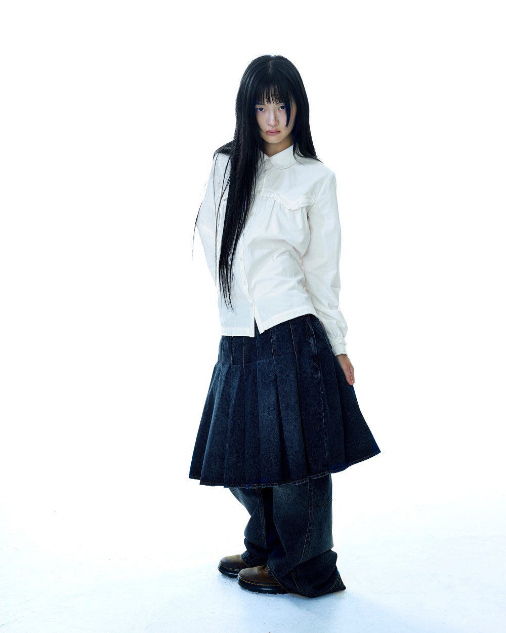 Coyseio - Rough Cut Frill Shirt (Ivory) product image 17 | TRAB K-Fashion Australia