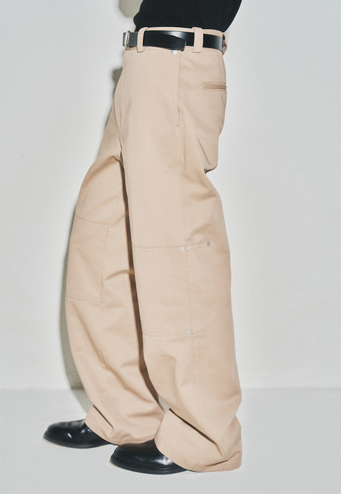 Tonywack - Hard Twist Semi-Wide Cut Double Knee Pants (Beige) product image 6 | TRAB K-Fashion Australia