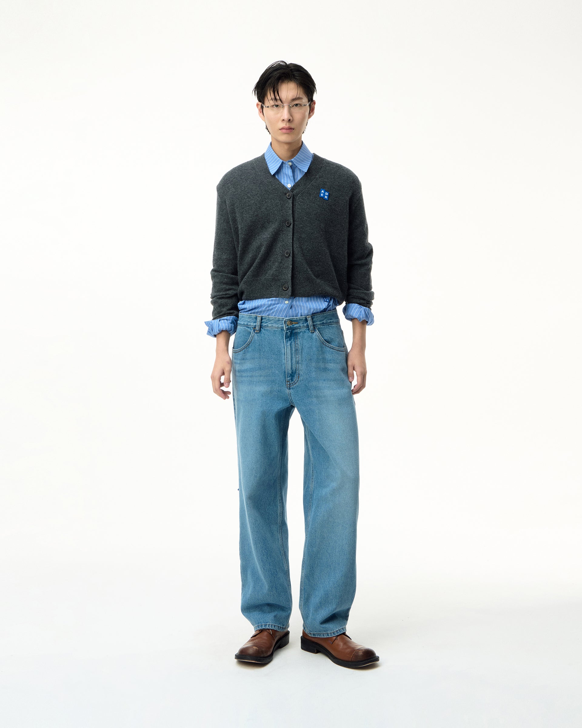 Ader Error - Sig; BL Tag cardigan 01 (Charcoal) product image 1 | TRAB K-Fashion Australia