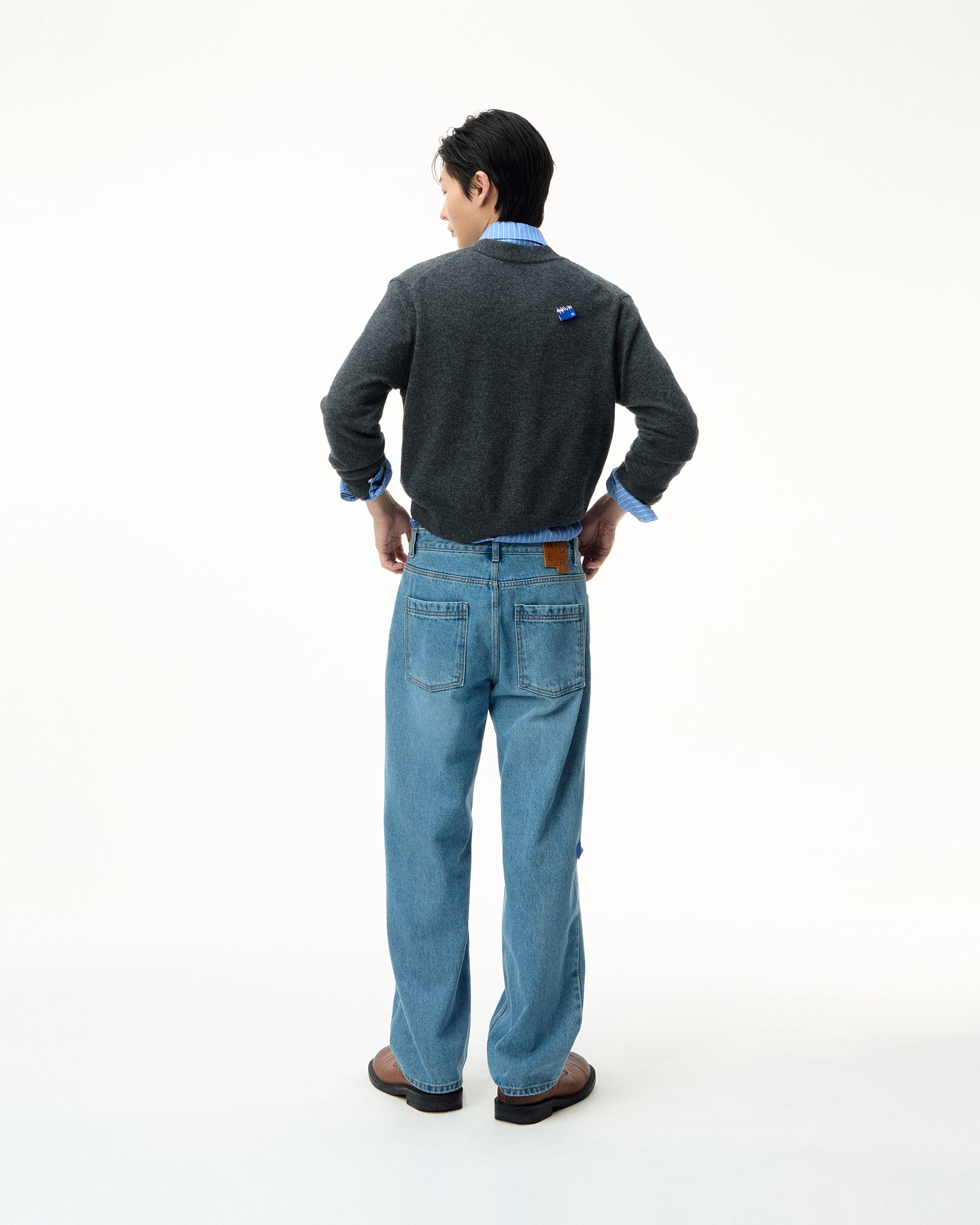 Ader Error - Sig; BL Tag cardigan 01 (Charcoal) product image 2 | TRAB K-Fashion Australia