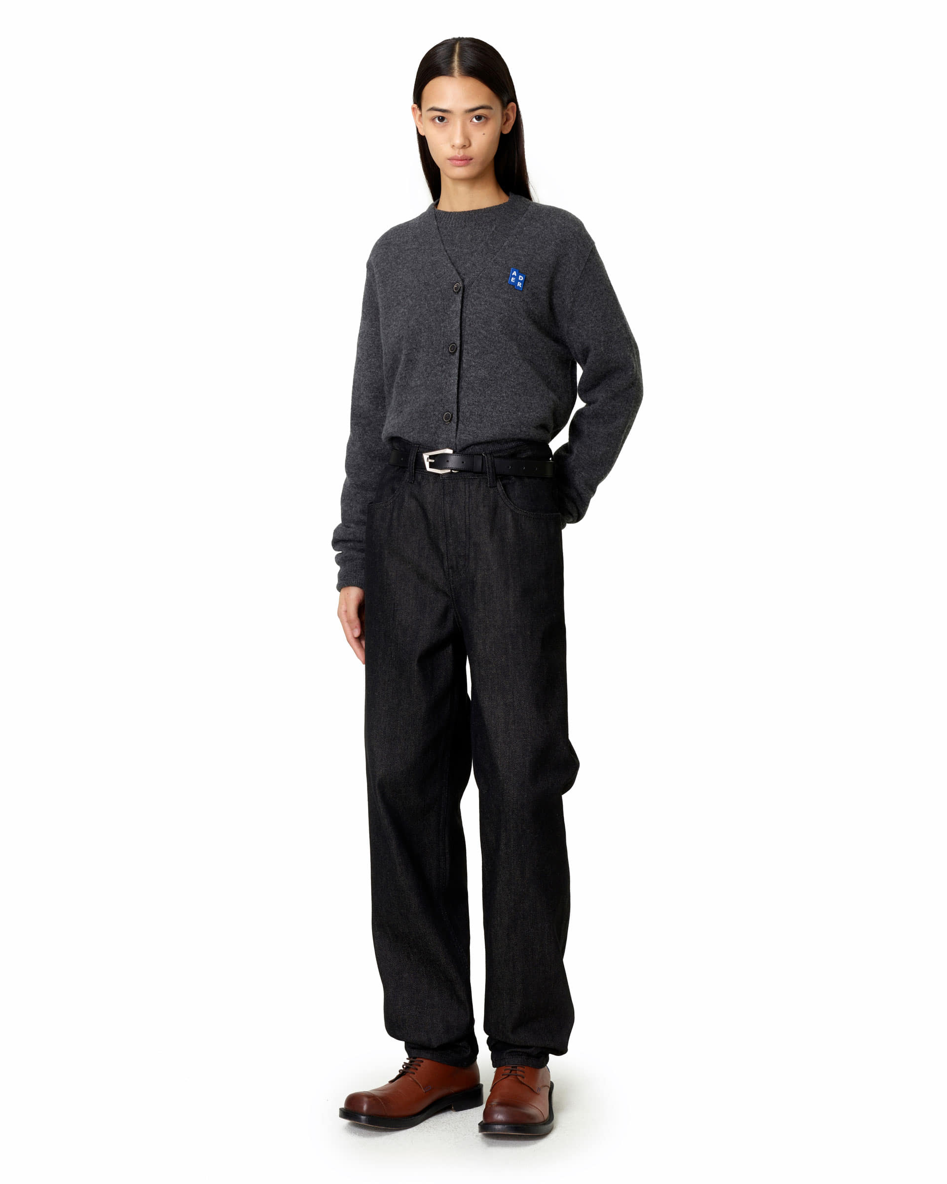 Ader Error - Sig; BL Tag cardigan 01 (Charcoal) product image 1 | TRAB K-Fashion Australia