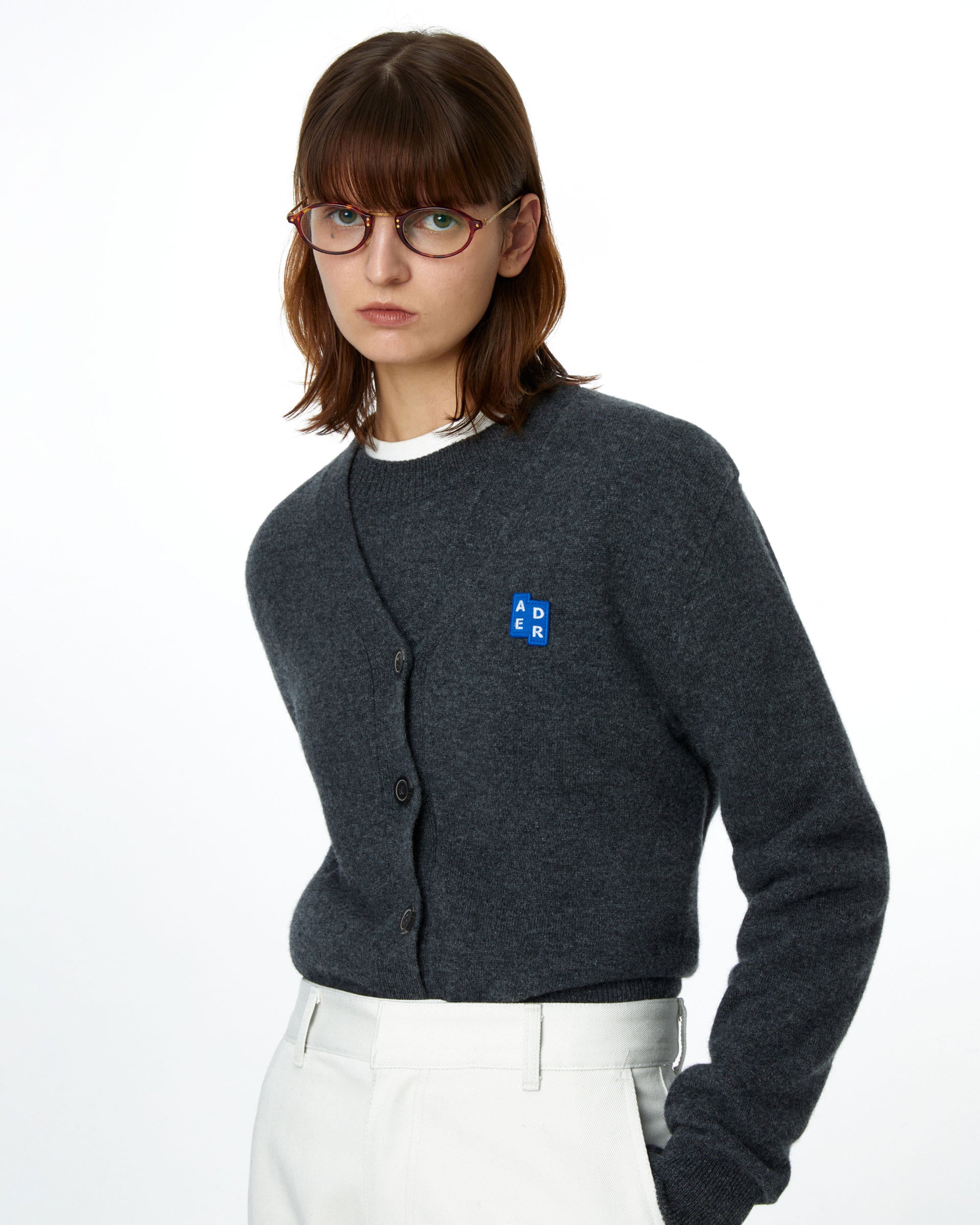 Ader Error - Sig; BL Tag cardigan 01 (Charcoal) product image 4 | TRAB K-Fashion Australia