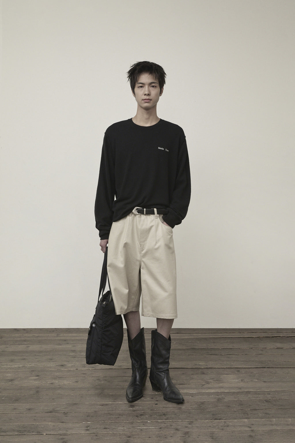 Matin Kim - Cashmere Blended Round Knit Pullover (Black) product image 9 | TRAB K-Fashion Australia