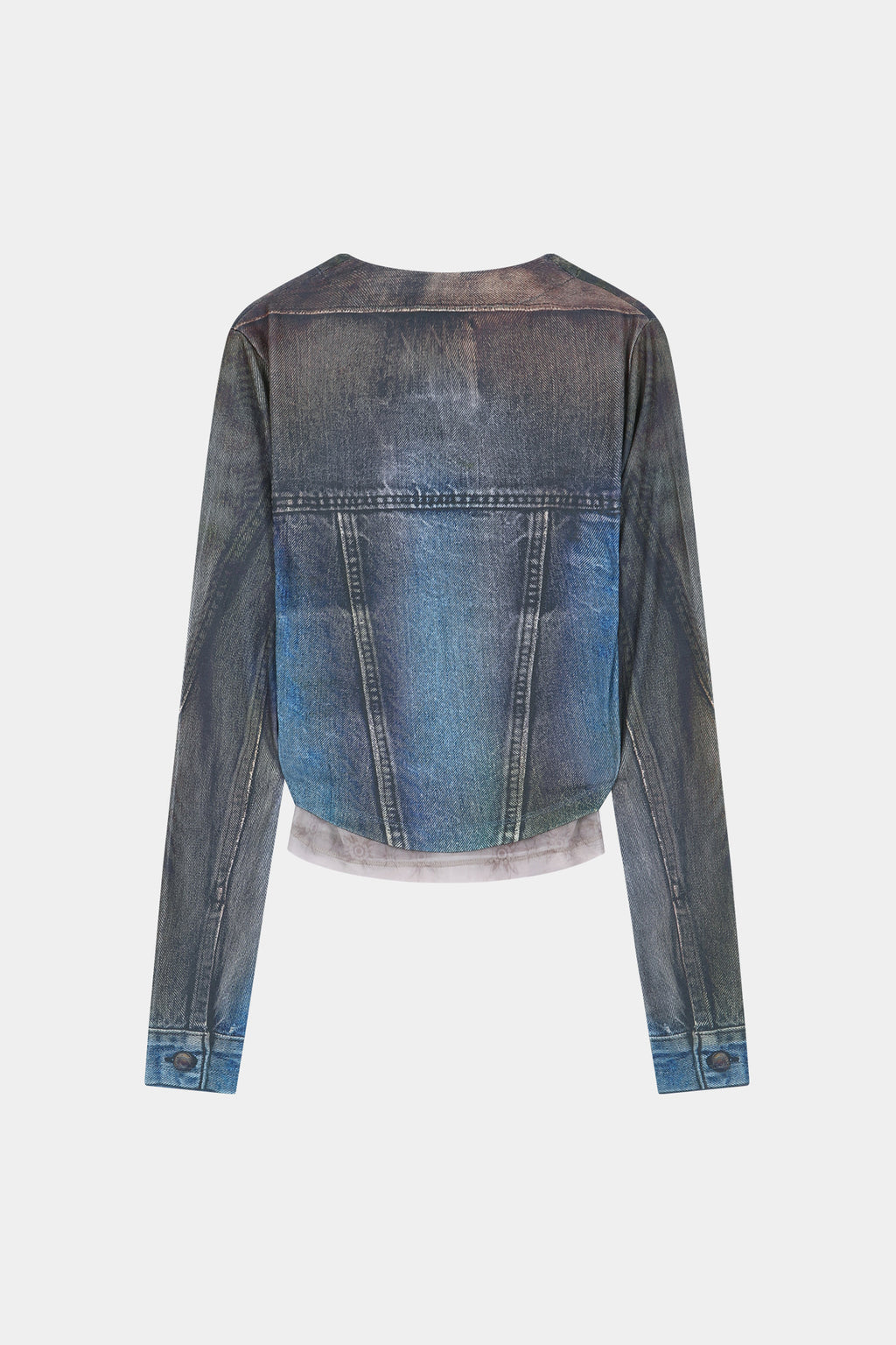 Andersson Bell - Trompe L'oeil Denim Layered Tattoo Top (brown) (Brown) product image 9 | TRAB K-Fashion Australia