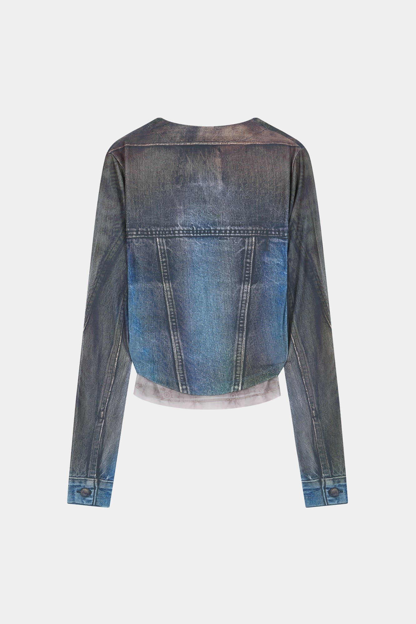 Andersson Bell - Trompe L'oeil Denim Layered Tattoo Top (brown) (Brown) product image 9 | TRAB K-Fashion Australia
