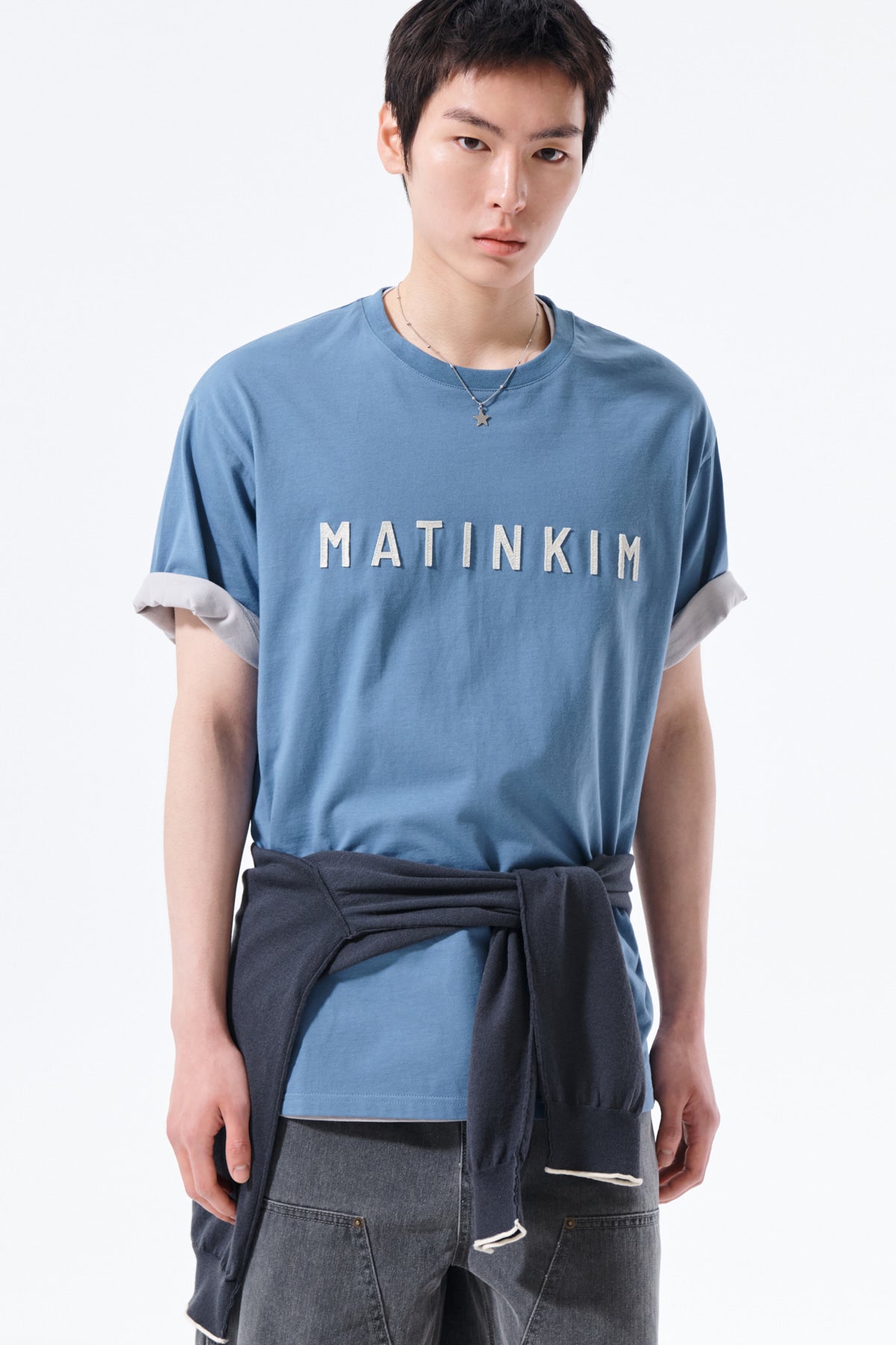 Matin Kim - Applique Felt Logo Top (Blue) product image 12 | TRAB K-Fashion Australia
