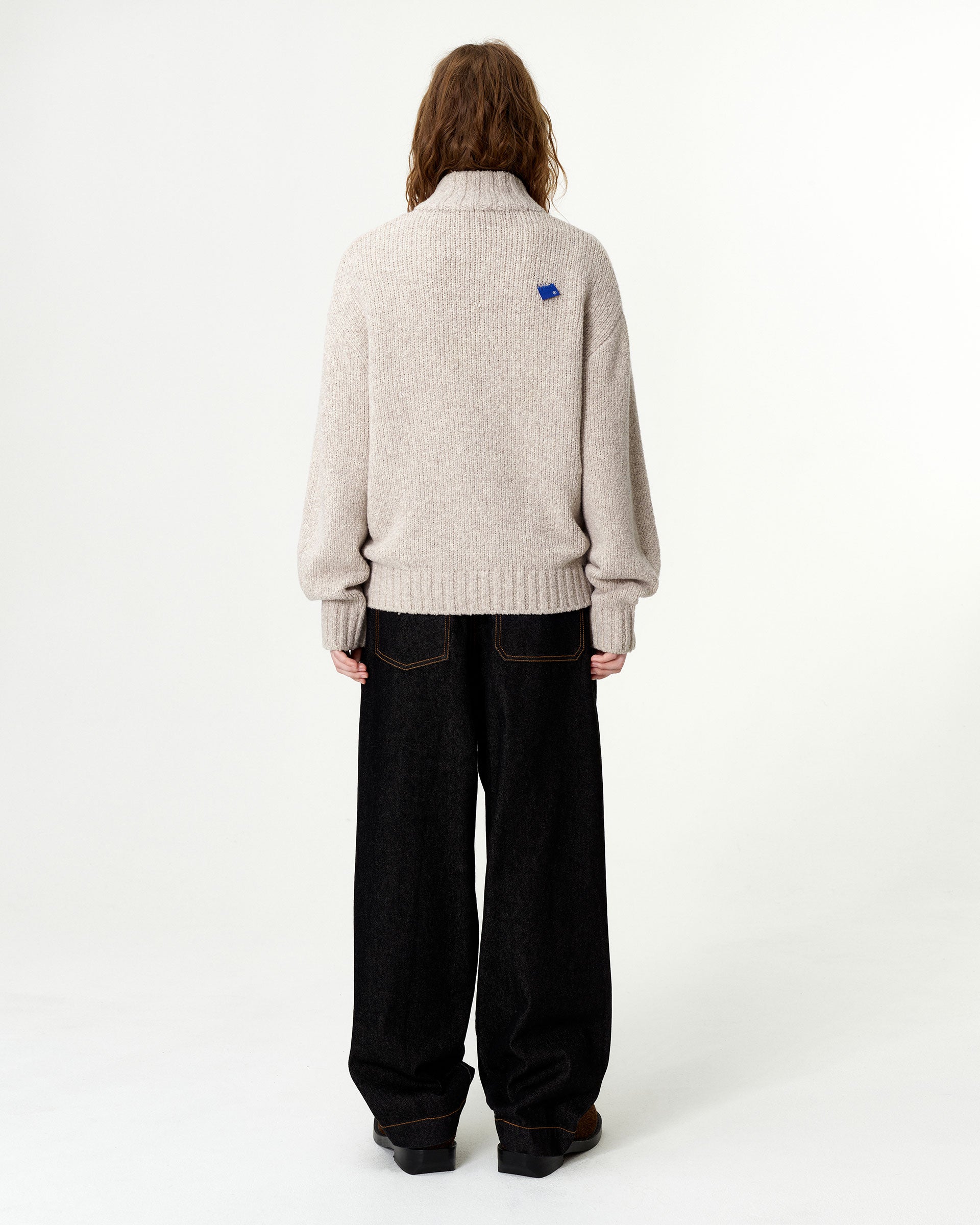 Ader Error - Sig; BL Tag knit zip-up 01 (Oatmeal) product image 4 | TRAB K-Fashion Australia
