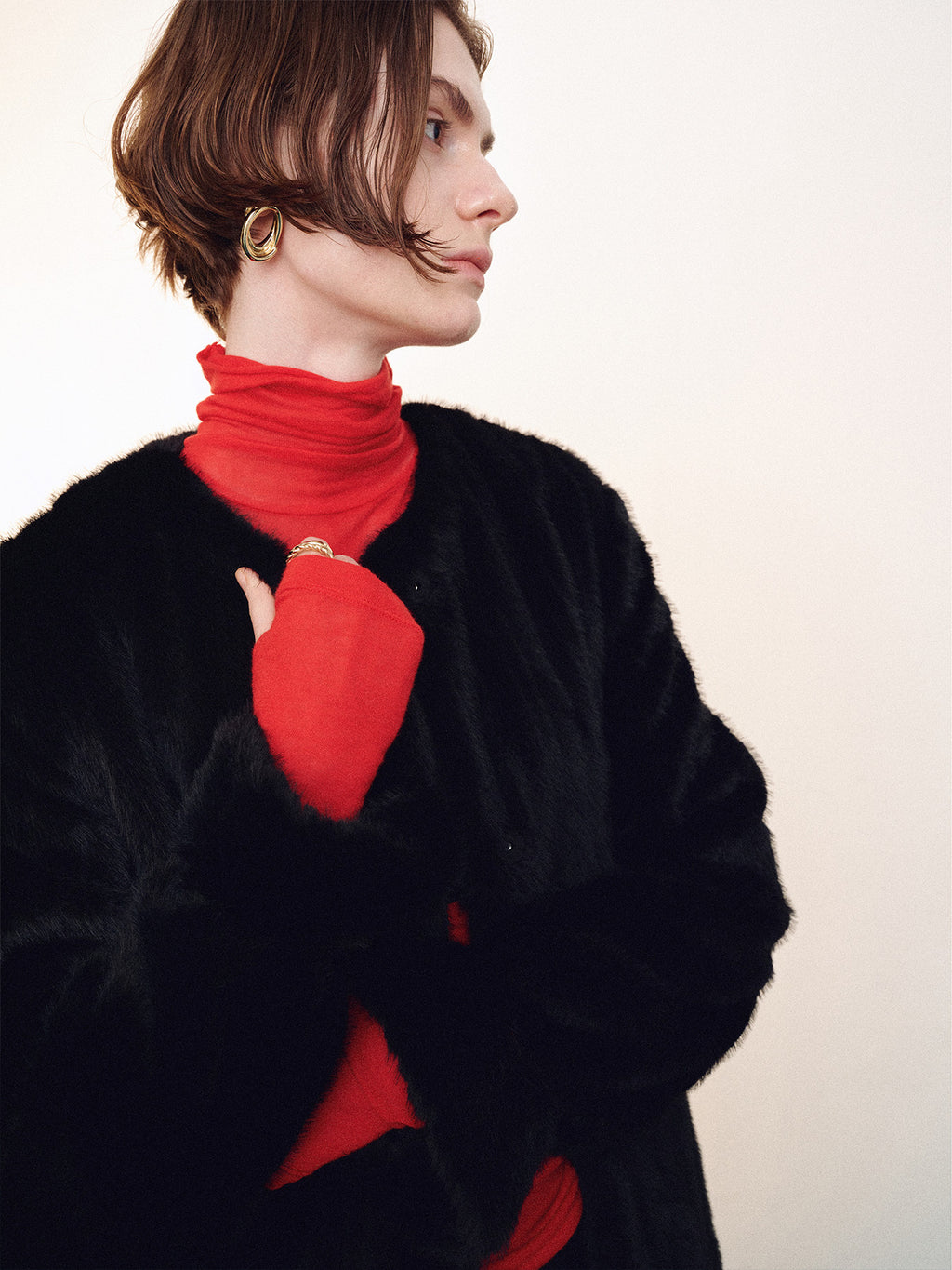 Tonywack - Sheer Slim-Fit High Neck Top (Red) product image 8 | TRAB K-Fashion Australia