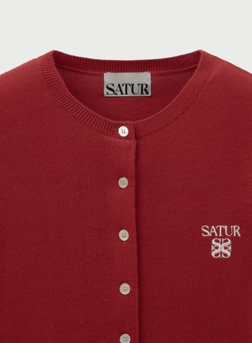 Satur - (W) Loren Basic Crewneck Fine Cardigan (Red) product image 4 | TRAB K-Fashion Australia