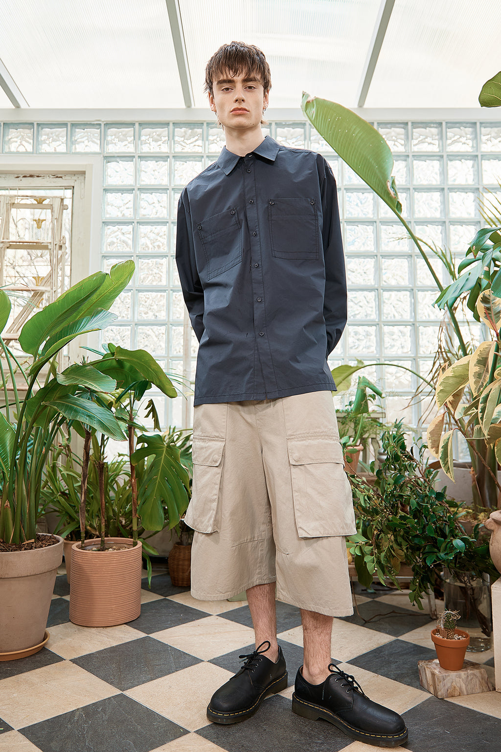 Matin Kim - Pocket Foldover Shirt (Charcoal) product image 11 | TRAB K-Fashion Australia