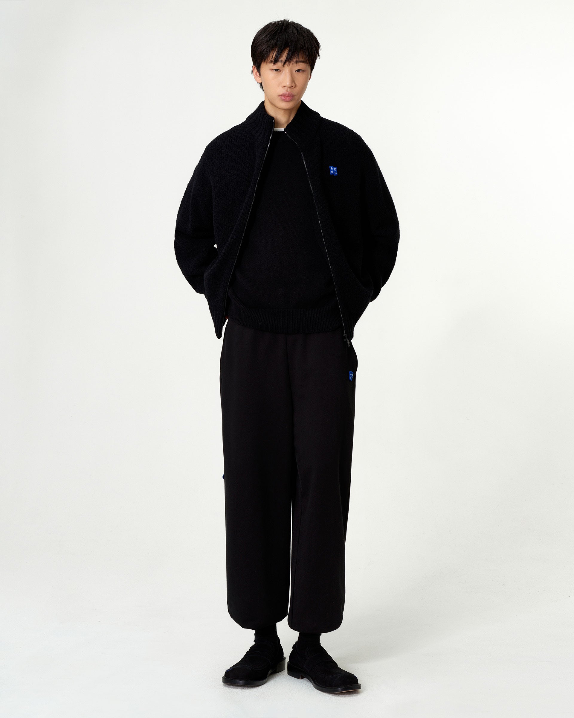 Ader Error - Sig; BL Tag knit zip-up 01 (Noir) product image 1 | TRAB K-Fashion Australia