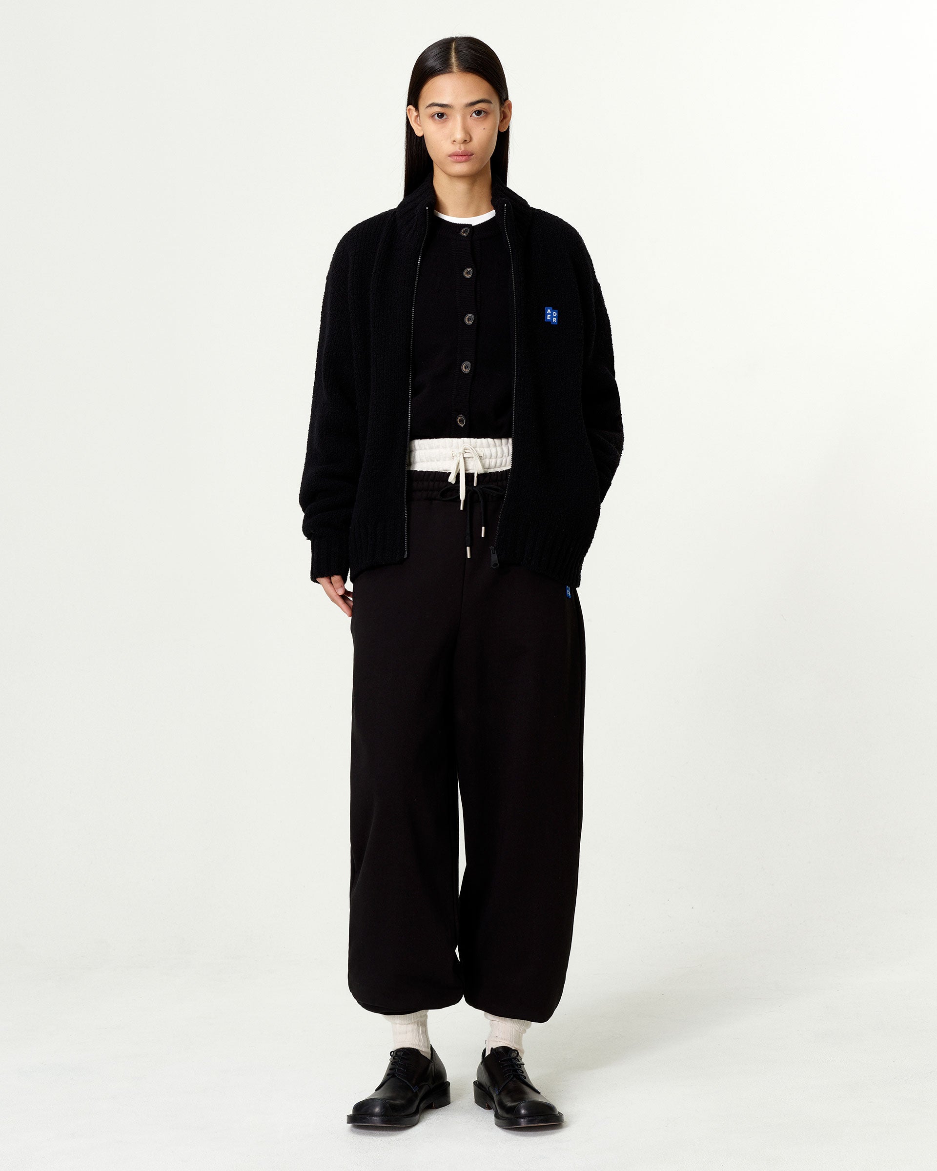 Ader Error - Sig; BL Tag knit zip-up 01 (Noir) product image 1 | TRAB K-Fashion Australia