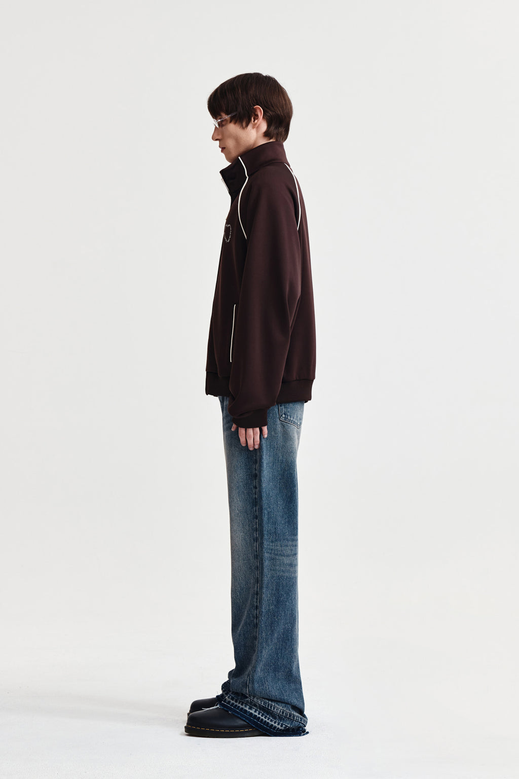 Matin Kim - Heart Logo Track Jumper (Brown) product image 12 | TRAB K-Fashion Australia