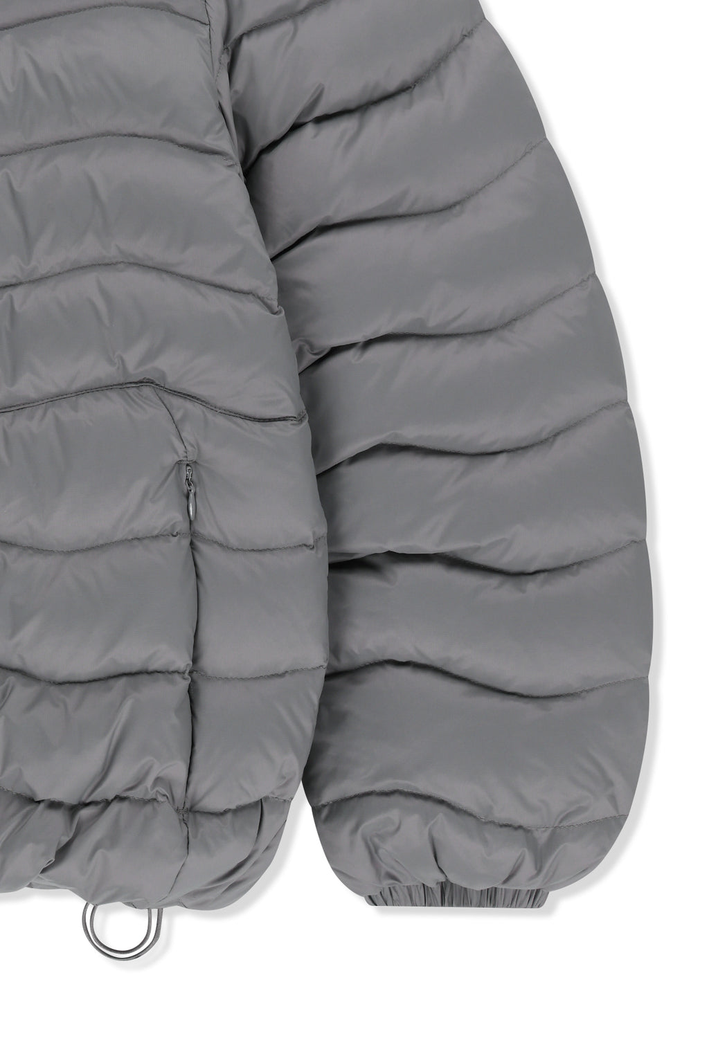 Matin Kim - Flowing Quilted Hoody Down Jumper (Light Grey) product image 5 | TRAB K-Fashion Australia