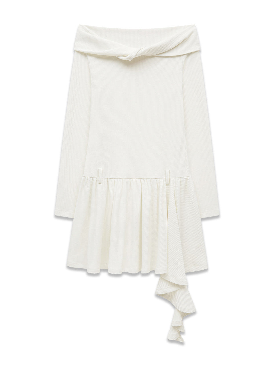 Margarin Fingers - Off Shoulder Ruffle Dress (Cream) product image 2 | TRAB K-Fashion Australia