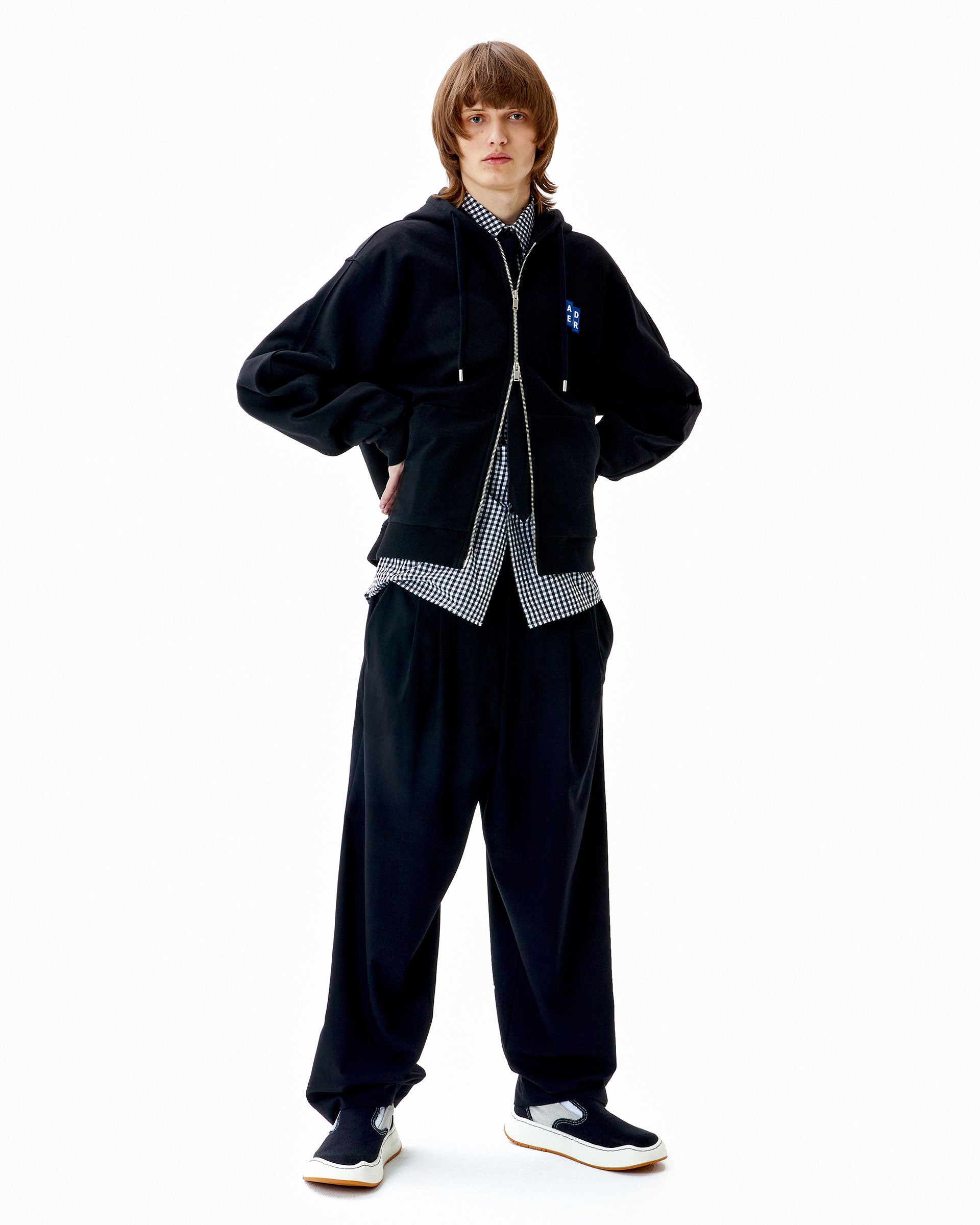 Ader Error - Sig; BL Tag hoodie zip-up 02 (Noir) product image 1 | TRAB K-Fashion Australia