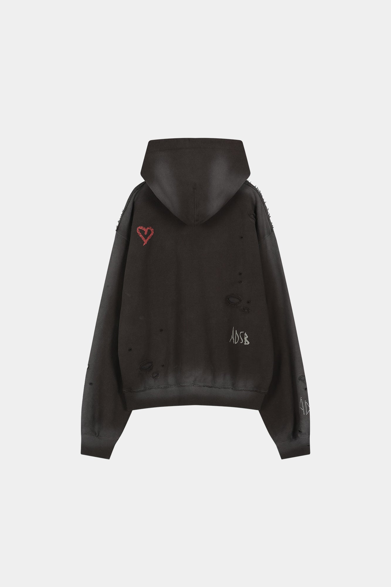 Andersson Bell - (essential) Unisex Spray Washed Again Lip Hoodie (brown) (Brown) product image 13 | TRAB K-Fashion Australia
