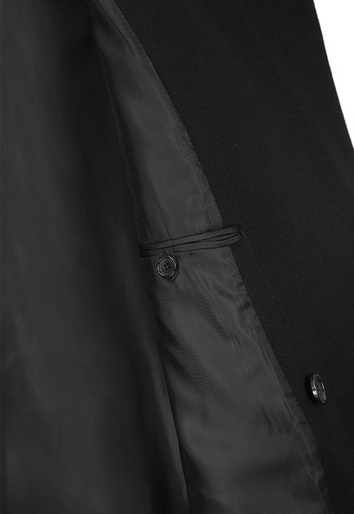 Art if acts - Leather Collar Double-Breasted Coat (Black) product image 15 | TRAB K-Fashion Australia