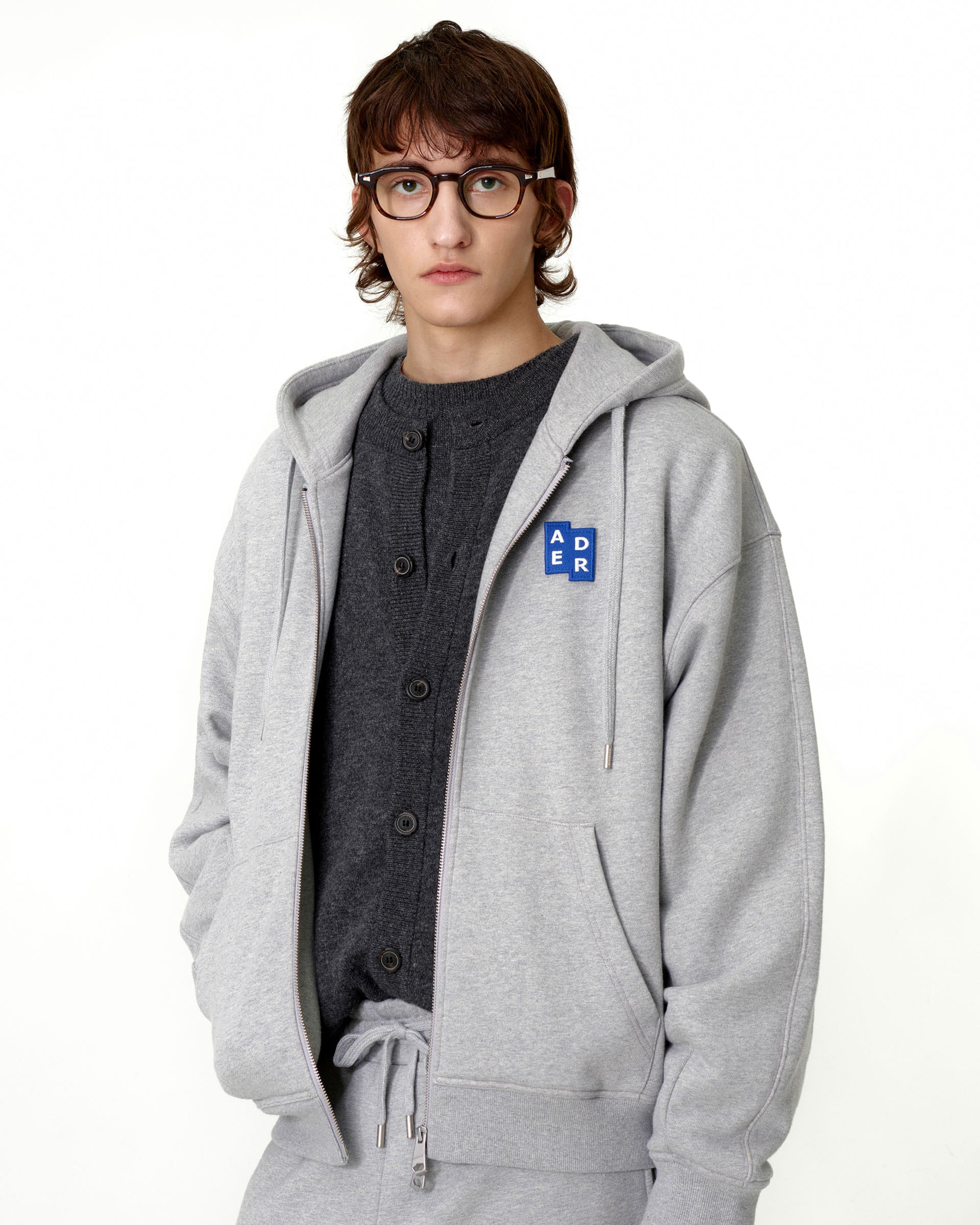 Ader Error - Sig; BL Tag hoodie zip-up 02 (Grey) product image 3 | TRAB K-Fashion Australia