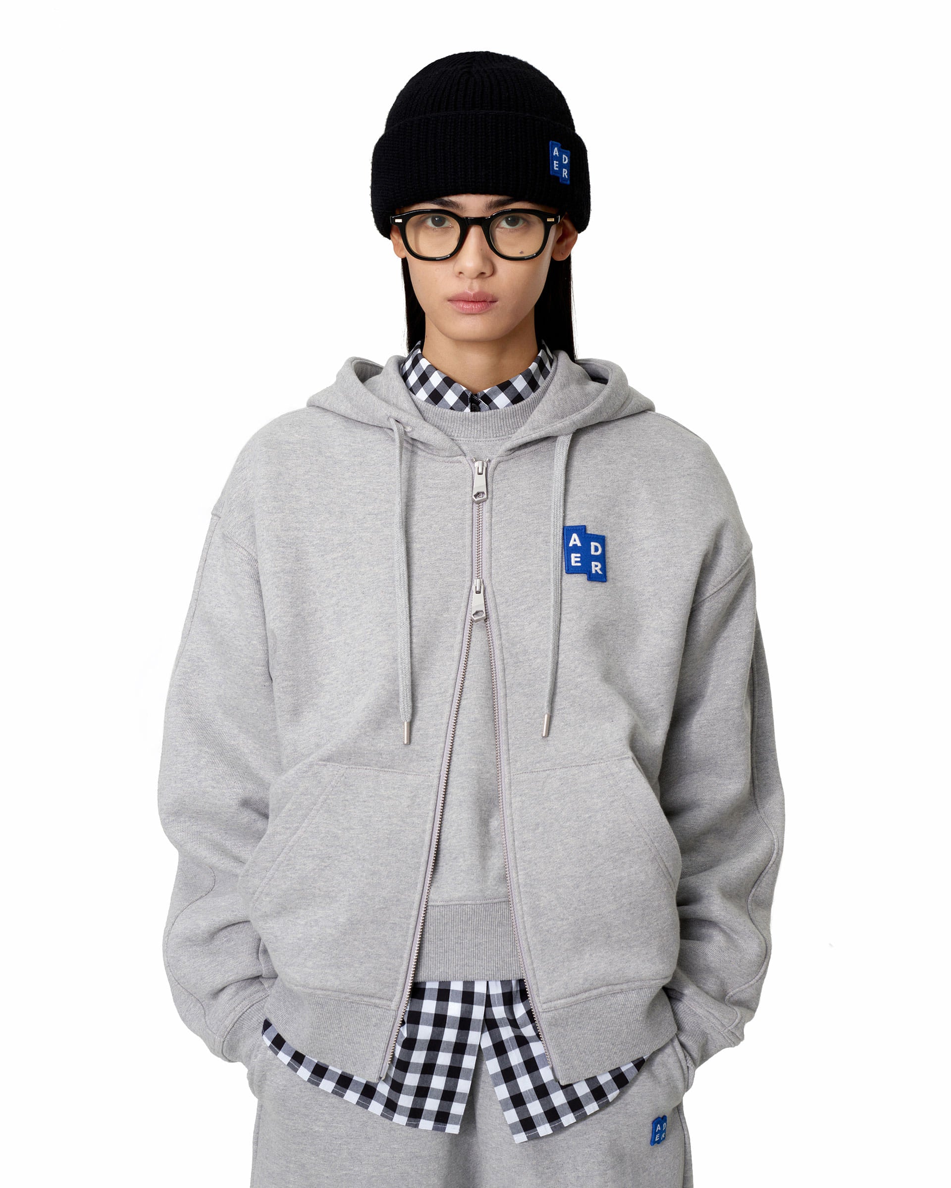 Ader Error - Sig; BL Tag hoodie zip-up 02 (Grey) product image 2 | TRAB K-Fashion Australia