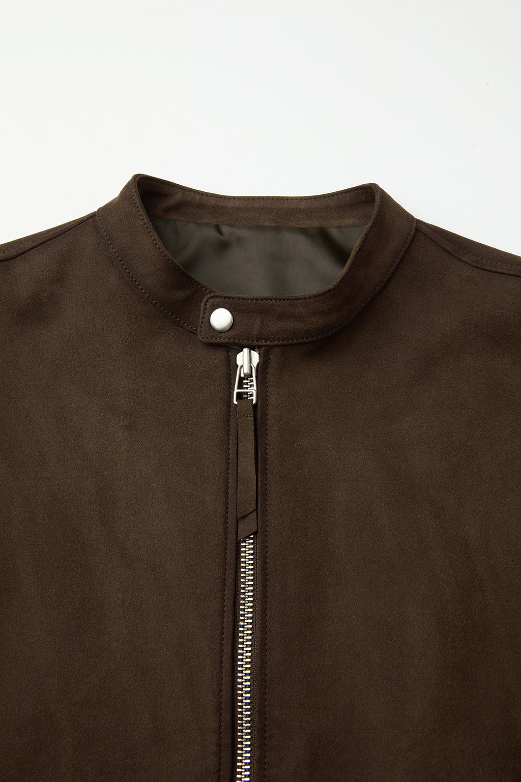 Coor - Fake Suede Seam Washed Biker Jumper (Dark Brown) product image 5 | TRAB K-Fashion Australia