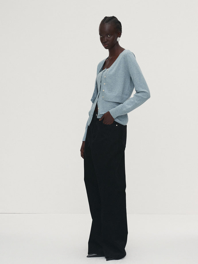 Tonywack - Merino Wool Cropped Cardigan (Sky Blue) product image 3 | TRAB K-Fashion Australia