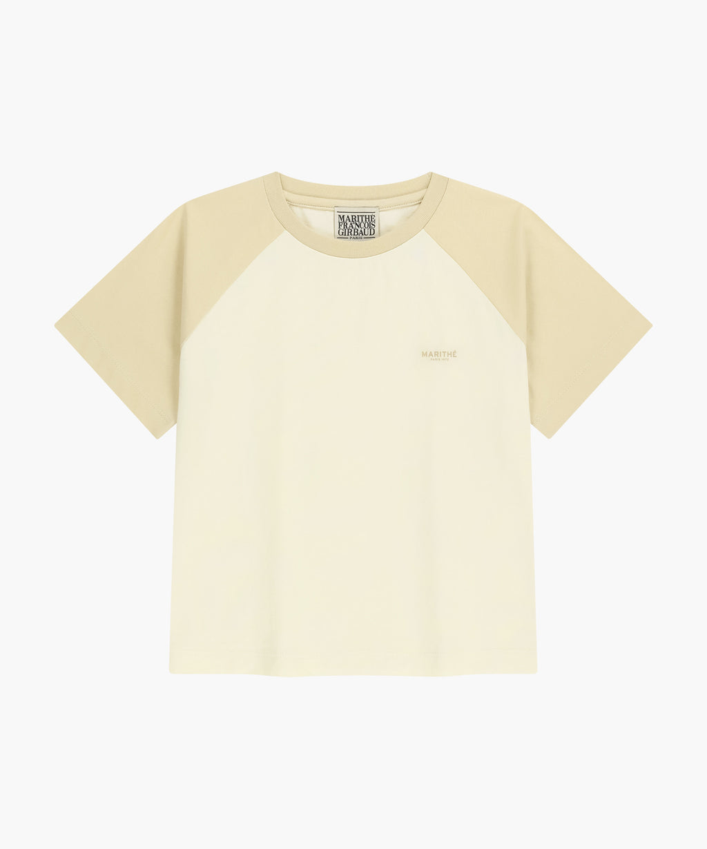 Marithe & Francois Girbaud - Small Regular Logo Raglan Crop Tee (Butter) product image 6 | TRAB K-Fashion Australia