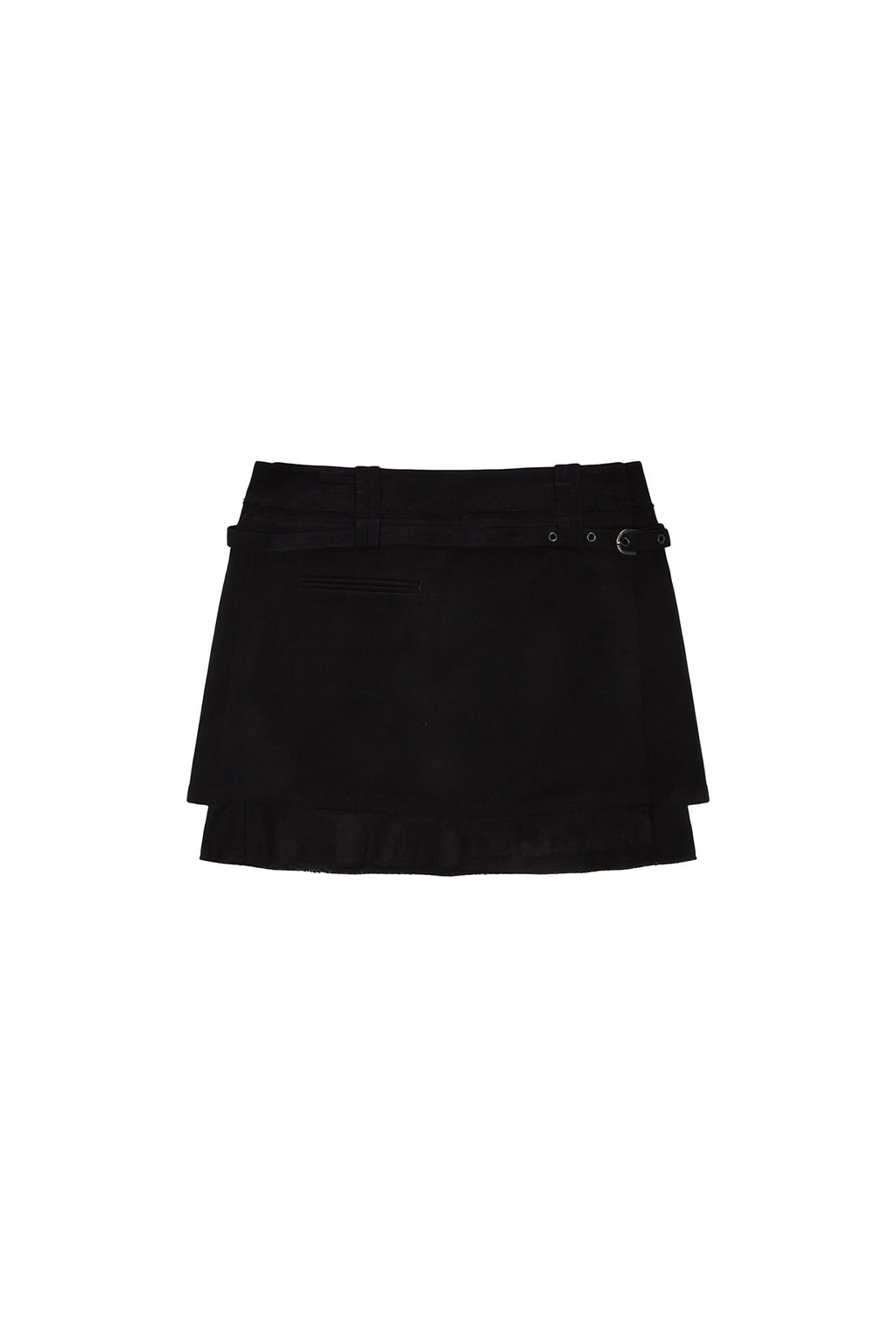 Matin Kim - Layered Belted Mini Skirt (Black) product image 1 | TRAB K-Fashion Australia