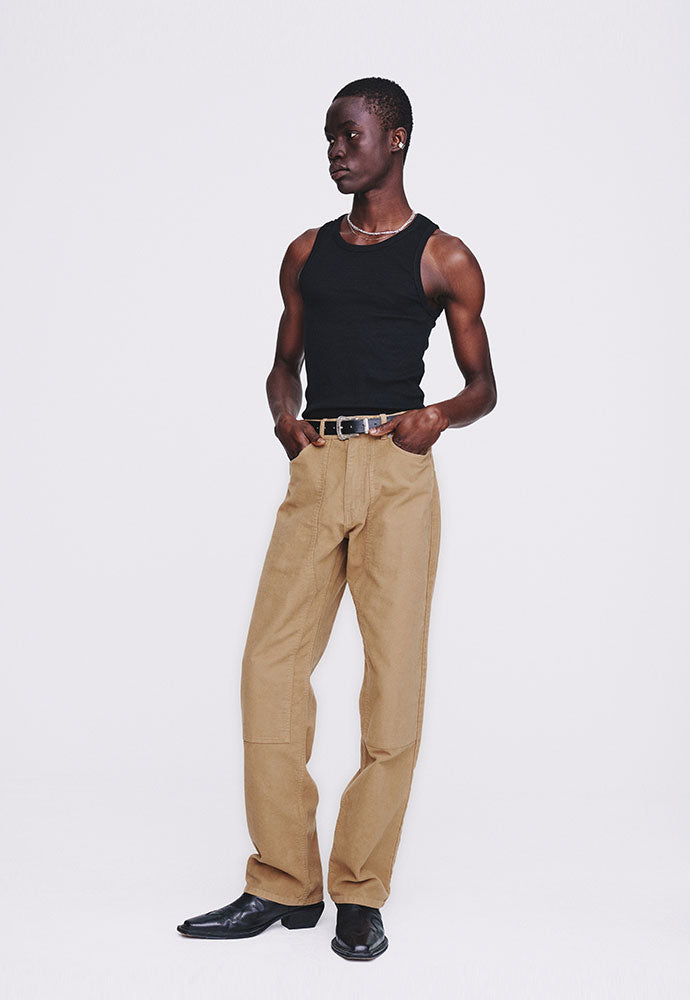 Tonywack - Garment-Washed Moleskin Straight Pants (Washed Beige) product image 3 | TRAB K-Fashion Australia
