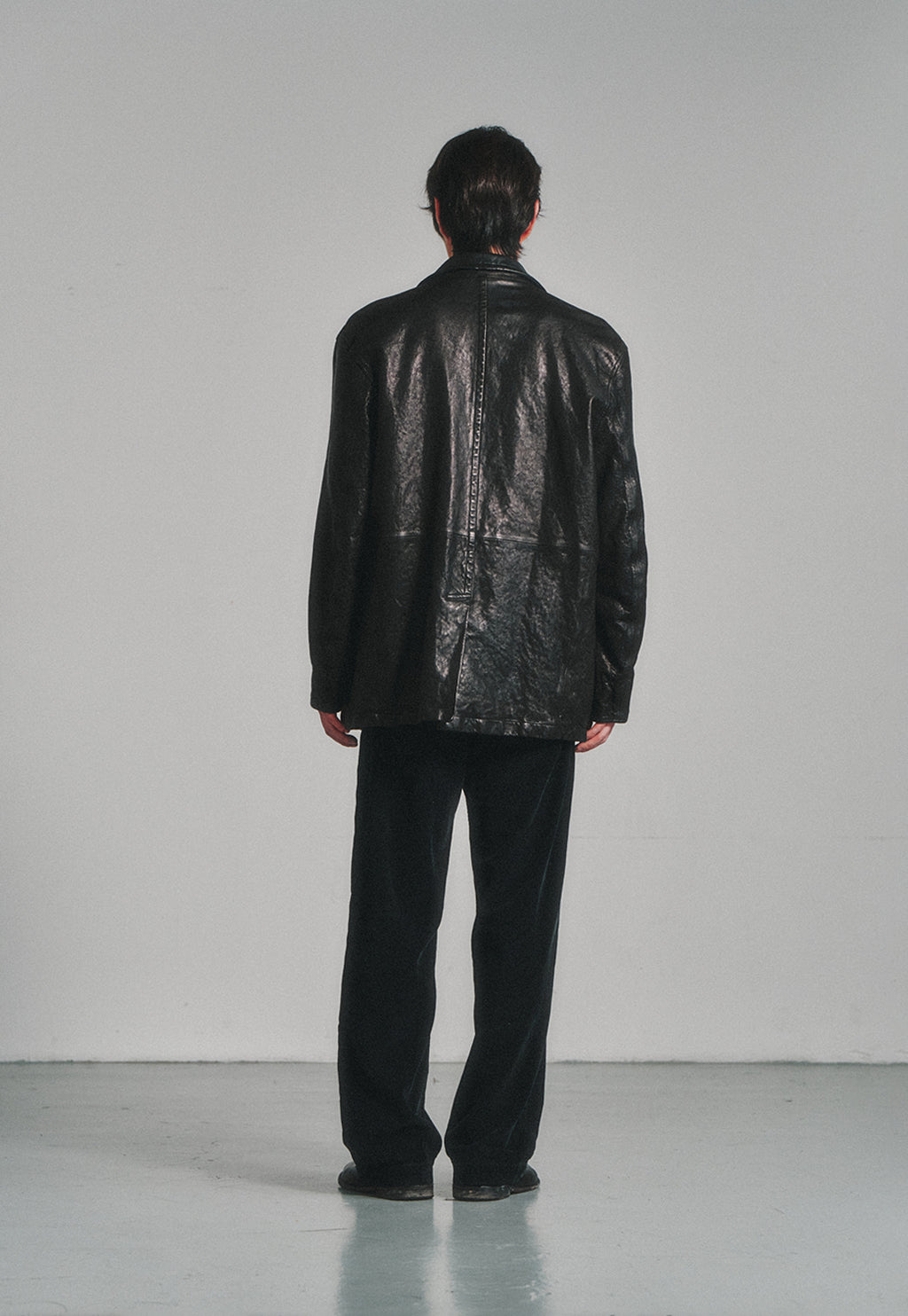 Art if acts - Washed Leather Pea Coat (Black) product image 4 | TRAB K-Fashion Australia