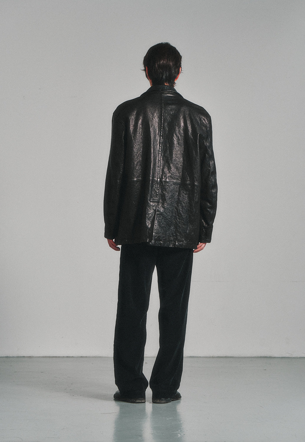 Art if acts - Washed Leather Pea Coat (Black) product image 4 | TRAB K-Fashion Australia