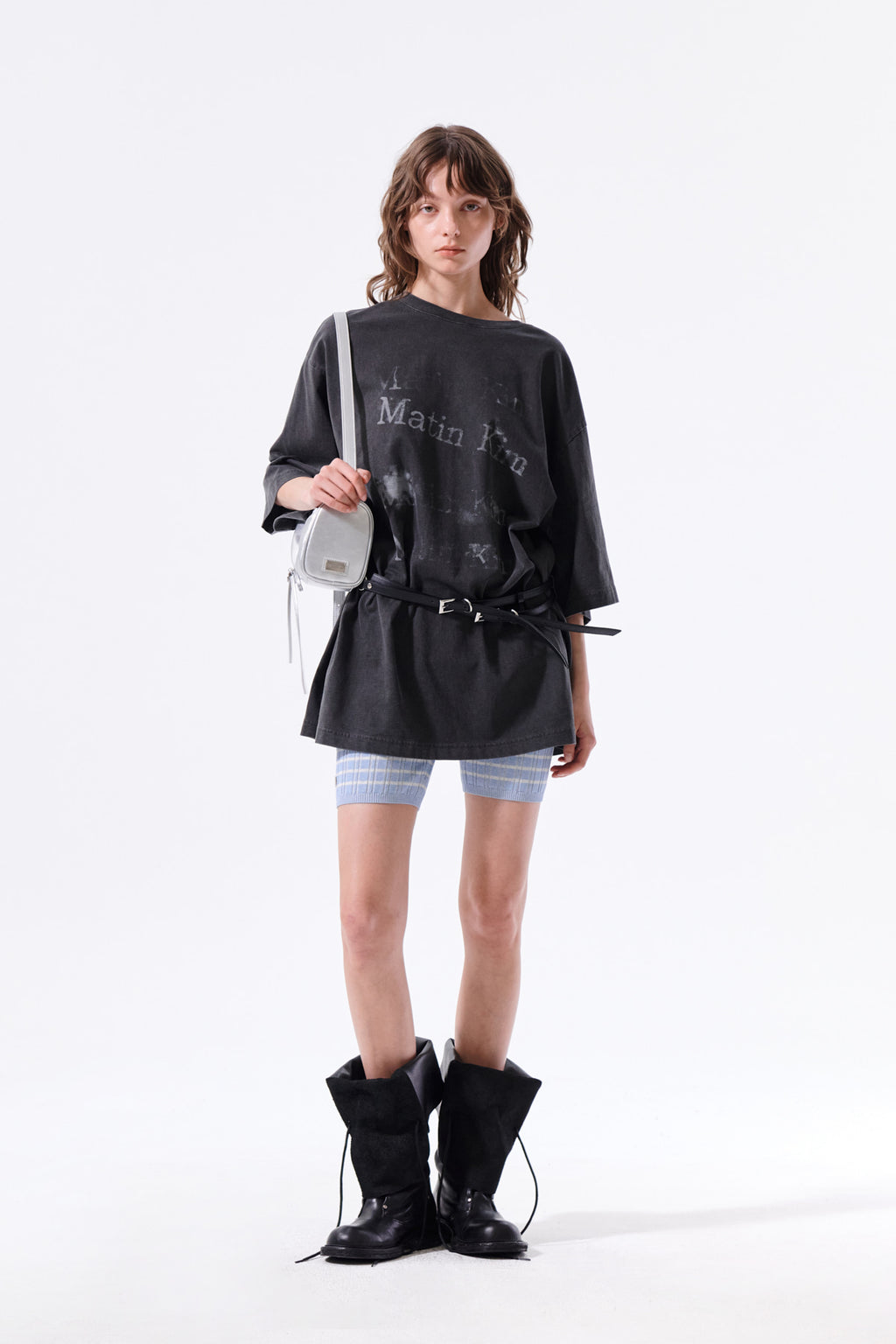 Matin Kim - [Pre-Order – Ships June 22] Pigment Graffiti Logo Top (Charcoal) product image 9 | TRAB K-Fashion Australia
