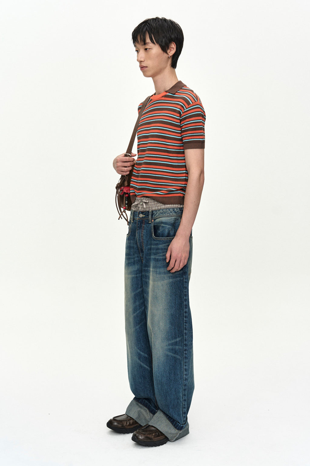 Andersson Bell - Unisex Trunk Layered Wide-Leg Jeans (Blue) product image 2 | TRAB K-Fashion Australia
