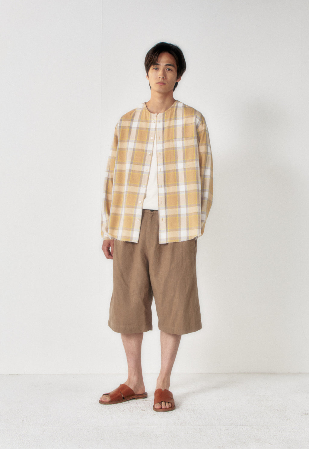 Art if acts - Non Collar French Check Shirt (Desert) product image 4 | TRAB K-Fashion Australia